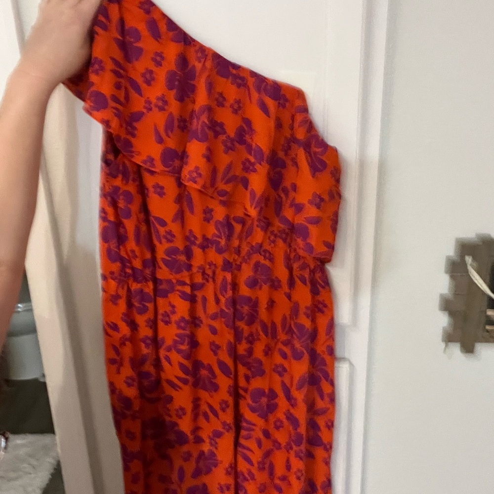 Orange and Purple Floral Dress